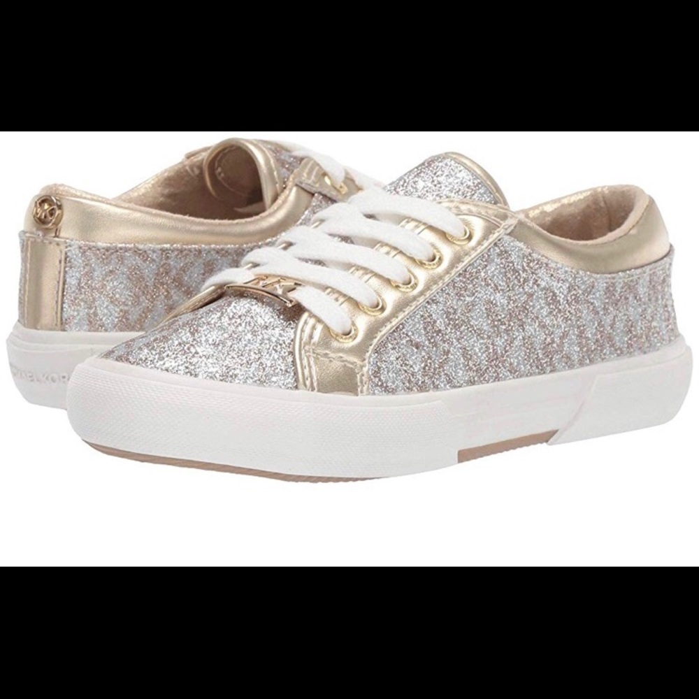 Girls Michael Kors Gold monogrammed sneaker